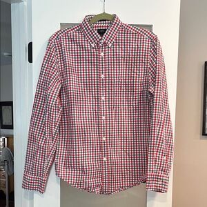 J Crew Red and White Plaid Men's Shirt